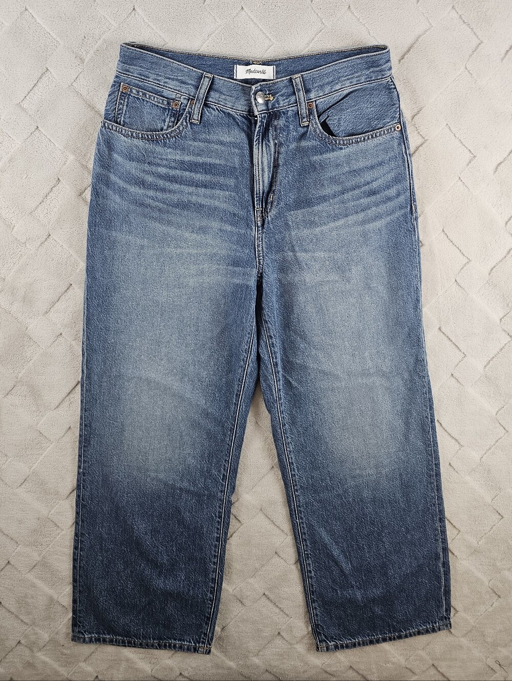 Madewell The Perfect Vintage Wide-Leg Crop Jean Womens 28 in Airy Denim